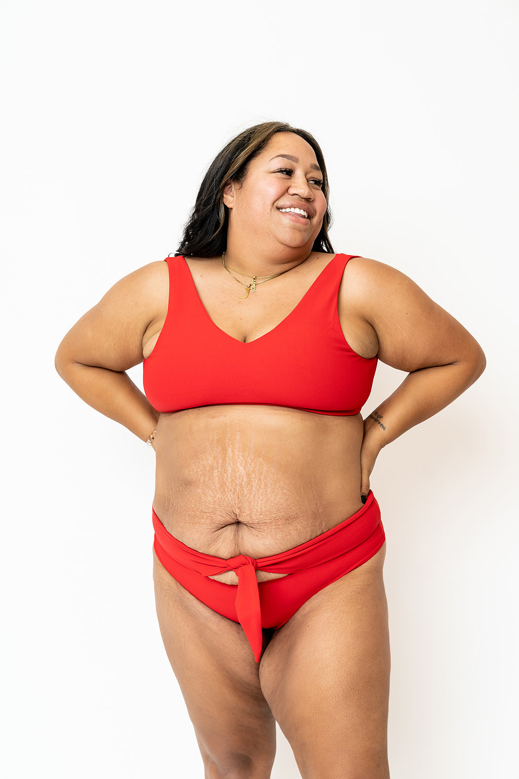 Rose Ribbed Reversible Bikini Top